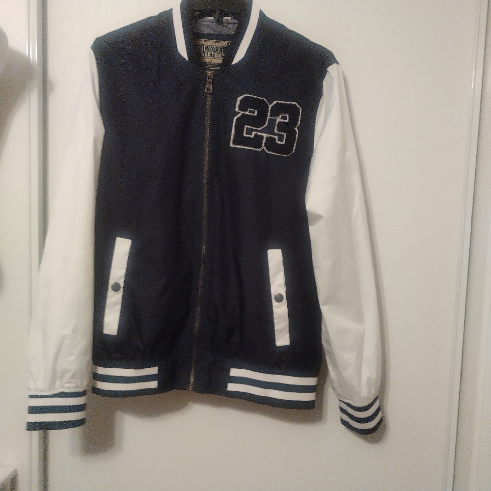 CIVIL SEKTOR Blue & White 23 Windbreaker Type Letter Style Jacket size L
